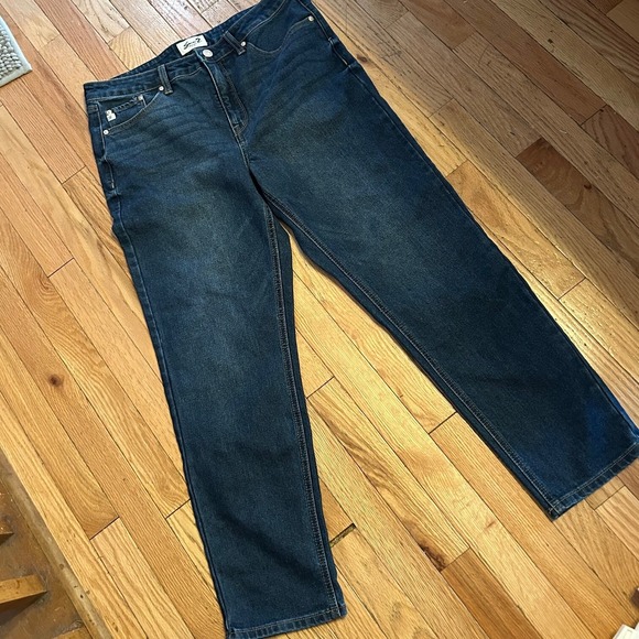 Seven7 Womens Size 12 (36X29)  Dark Wash Mid Rise Straight Leg Denim Jeans‎ - Picture 1 of 2